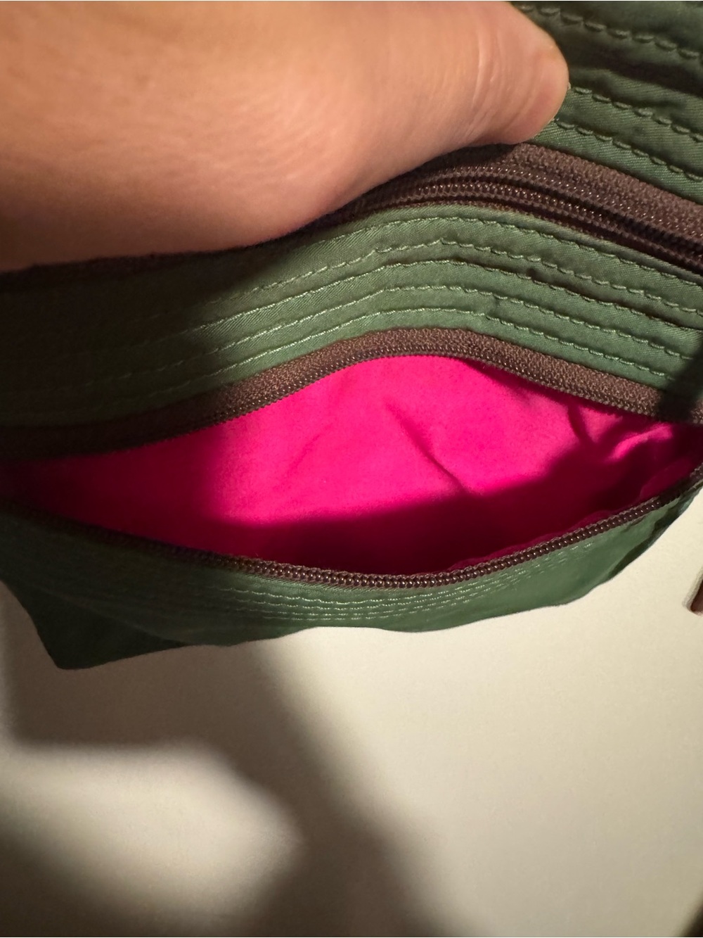 Dooney and Burke Green Crossbody Bag with Brown Trim - Picture 3 of 4